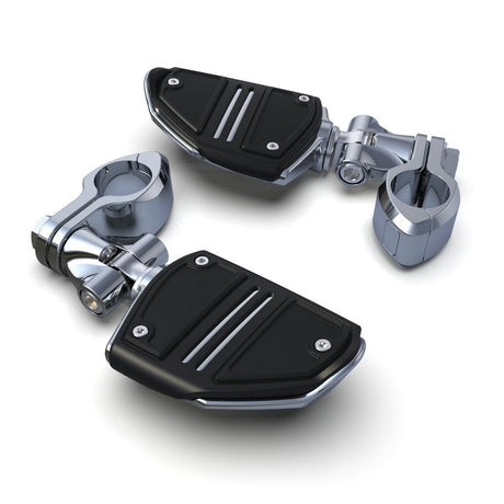 Hingeless Engine Guard Clamps / Highway Peg Mounts With Footrest