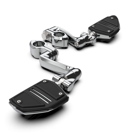 Hingeless Engine Guard Clamps / Highway Peg Mounts With Twin Rail Footrest