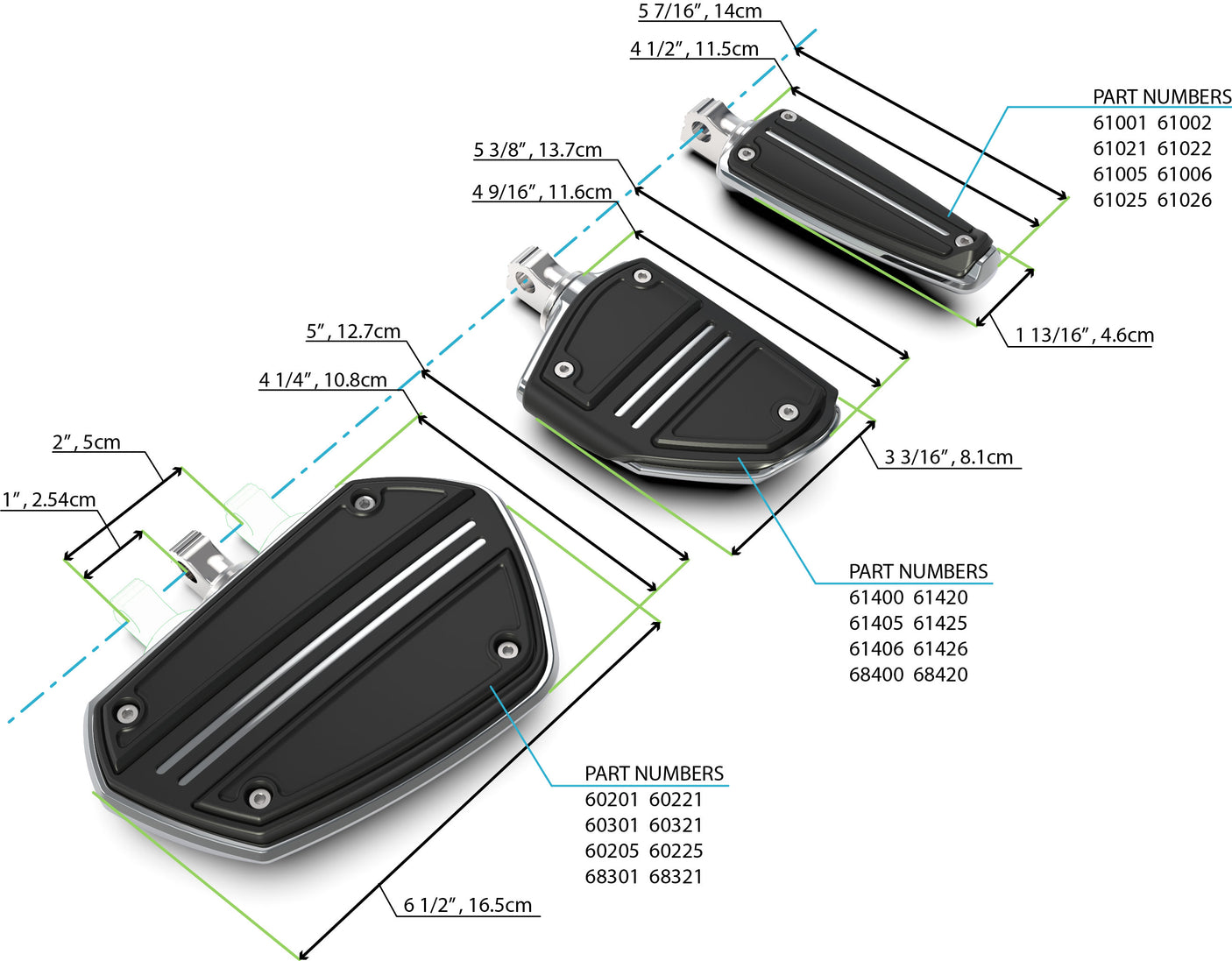 Goldstrike Twin Rail Adjustable Driver Floorboards For Honda Gold Wing