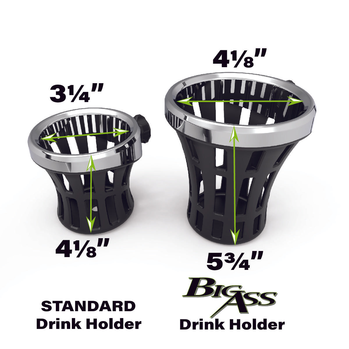 Drink Holders With 7/8" & 1" or 1-1/4 Aluminum Clamp Mount